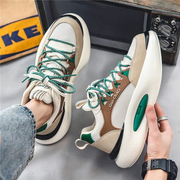 Ανδρικά sneakers με ψηλή σόλα 6 cm και κορδόνια