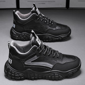 Ανδρικά sneakers με λογότυπο με κορδόνια από οικολογικό δέρμα