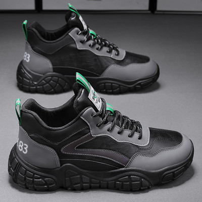 Ανδρικά sneakers με λογότυπο με κορδόνια από οικολογικό δέρμα