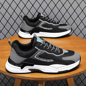 Ανδρικά sneakers με κορδόνια και επιγραφή - αθλητικά