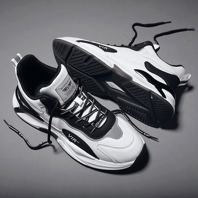 Ανδρικά sneakers με κορδόνια και επιγραφή - αθλητικά