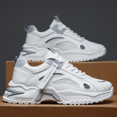 Ανδρικά sneakers με κορδόνια και επιγραφή - αθλητικά