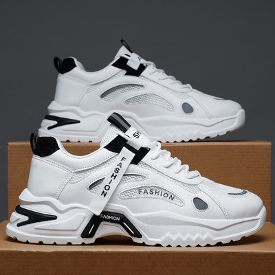 Ανδρικά sneakers με κορδόνια και επιγραφή - αθλητικά