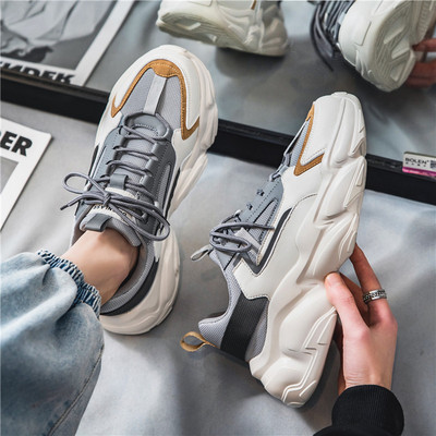 Vīriešu kedas ar rupju zoli un eko ādas mežģīnēm