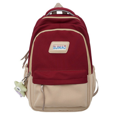 Casual γυναικείο σακίδιο πλάτης με λογότυπο και μενταγιόν