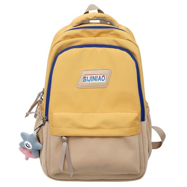 Casual γυναικείο σακίδιο πλάτης με λογότυπο και μενταγιόν