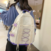 Νέο μοντέλο γυναικείο υφασμάτινο σακίδιο πλάτης με κορδόνια και επιγραφή