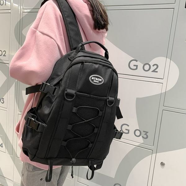 Νέο μοντέλο γυναικείο υφασμάτινο σακίδιο πλάτης με κορδόνια και επιγραφή