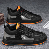 Ανδρικά casual sneakers με επίπεδη σόλα και επιγραφή δύο μοντέλα