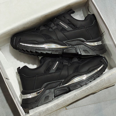 Vīriešu sporta kedas no eko ādas ar augstu zoli