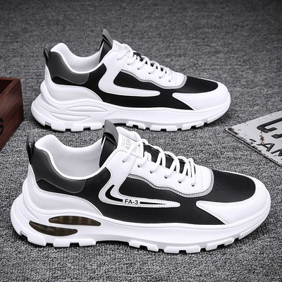 Vīriešu sporta kedas no eko ādas ar augstu zoli