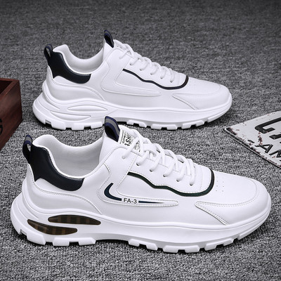 Vīriešu sporta kedas no eko ādas ar augstu zoli