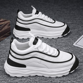 Κομψά ανδρικά sneakers με ψηλή σόλα και κορδόνια