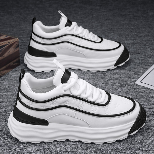 Κομψά ανδρικά sneakers με ψηλή σόλα και κορδόνια