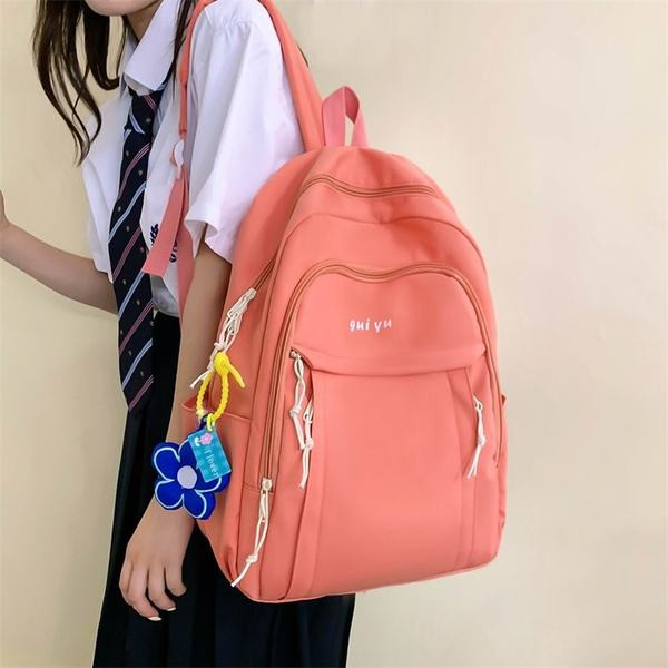 Női textil hátizsák kulcstartóval