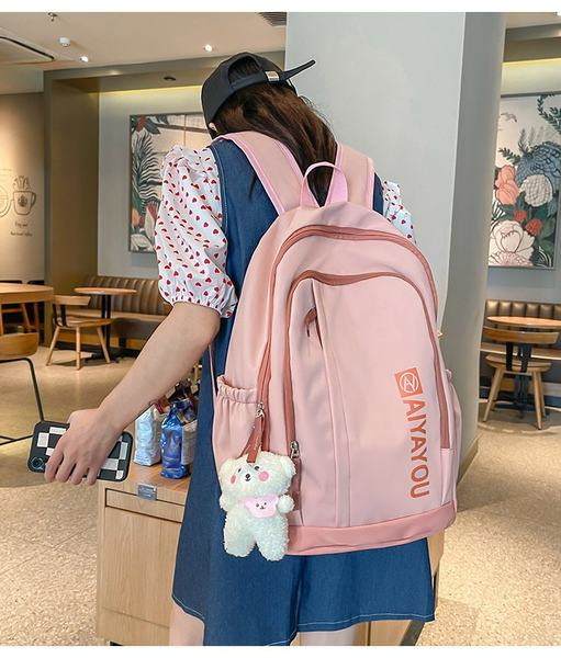 Γυναικείο υφασμάτινο σακίδιο πλάτης με επιγραφή