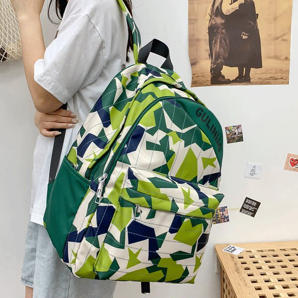 Πολύχρωμο γυναικείο σακίδιο πλάτης με τσέπη