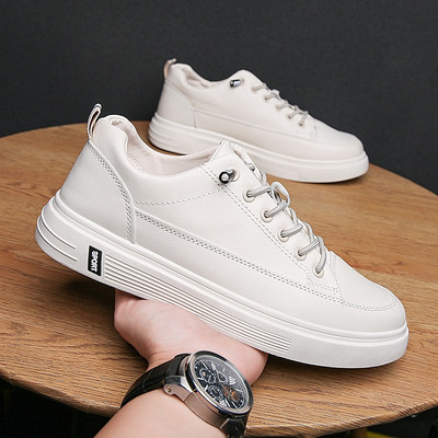 Ανδρικά sneakers από οικολογικό δέρμα χαμηλής κορυφής με επίπεδη σόλα