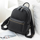 Moderna sieviešu eko ādas mugursoma ar priekšējo kabatu