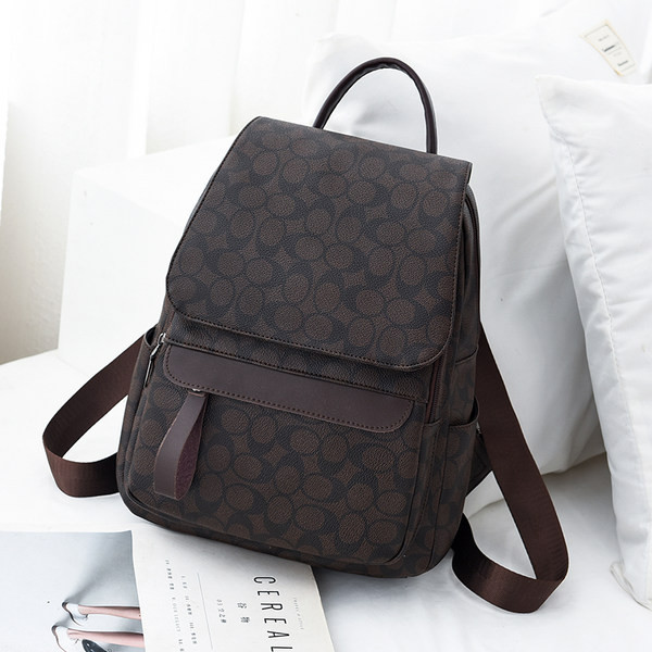 Γυναικείο casual σακίδιο πλάτης με στάμπα και τσέπη