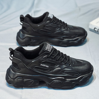 Aukšti vyriški sportbačiai iš eko odos su aukštu padu