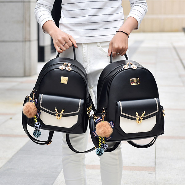 Új modell női öko bőr hátizsák kulcstartóval és első zsebbel