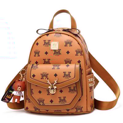 Νέο μοντέλο γυναικείο έκο δερμάτινο σακίδιο πλάτης με μεταλλικό έμβλημα