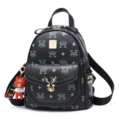 Νέο μοντέλο γυναικείο έκο δερμάτινο σακίδιο πλάτης με μεταλλικό έμβλημα