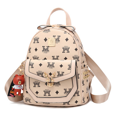 Νέο μοντέλο γυναικείο έκο δερμάτινο σακίδιο πλάτης με μεταλλικό έμβλημα