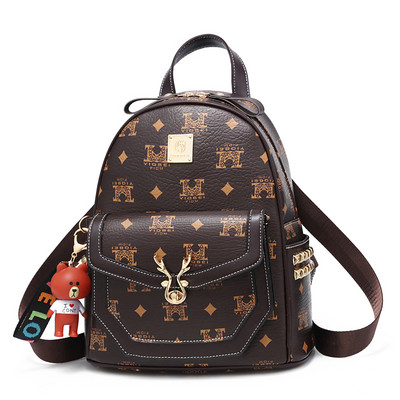 Νέο μοντέλο γυναικείο έκο δερμάτινο σακίδιο πλάτης με μεταλλικό έμβλημα