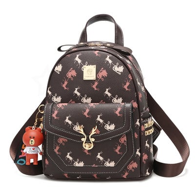 Νέο μοντέλο γυναικείο έκο δερμάτινο σακίδιο πλάτης με μεταλλικό έμβλημα