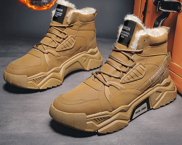 Aukšti vyriški sportbačiai iš eko odos su pamušalu