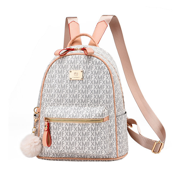 Γυναικείο σακίδιο πλάτης με στάμπα και φερμουάρ