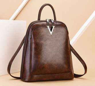 Sieviešu eko-ādas mugursoma ar rāvējslēdzēju ikdienas modelis