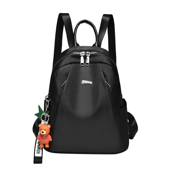 Μοντέρνο γυναικείο σακίδιο πλάτης με μενταγιόν αρκούδας