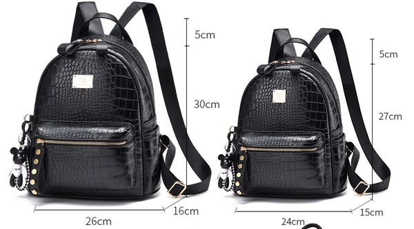 Γυναικείο σακίδιο πλάτης από οικολογικό δέρμα με μεταλλικό στοιχείο