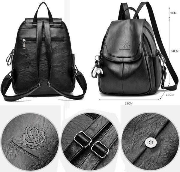 Γυναικείο δερμάτινο σακίδιο πλάτης - σε πολλά χρώματα