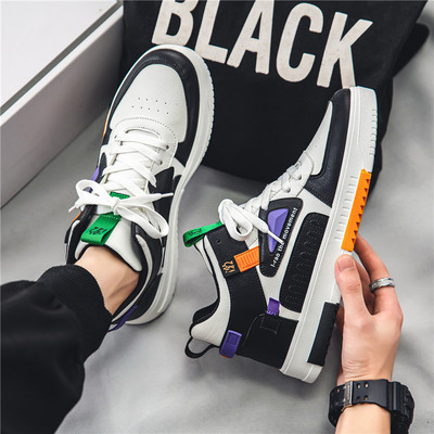 Ανδρικά ψηλά πάνινα παπούτσια με επίπεδη σόλα με κορδόνια