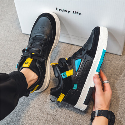 Ανδρικά ψηλά πάνινα παπούτσια με επίπεδη σόλα με κορδόνια