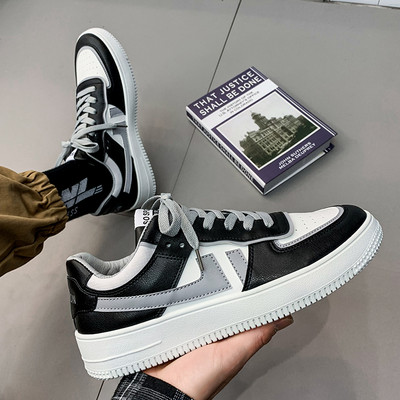 Férfi eko bőr tornacipő lapos talppal, két modell