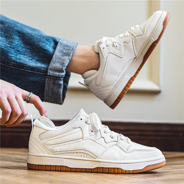 Férfi eko bőr tornacipő lapos talppal, két modell