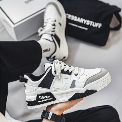 Modernas eko ādas kedas ar plakanu zoli un šņorēm