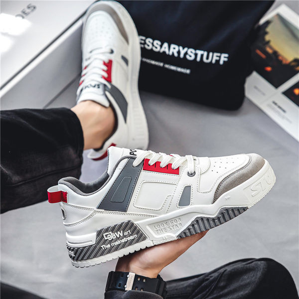 Modernas eko ādas kedas ar plakanu zoli un šņorēm