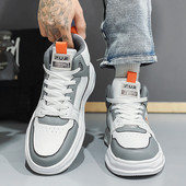 Magas felső férfi eco bőr fűzős tornacipő alkalmi modell