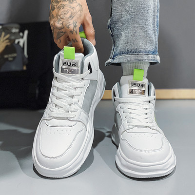 Magas felső férfi eco bőr fűzős tornacipő alkalmi modell