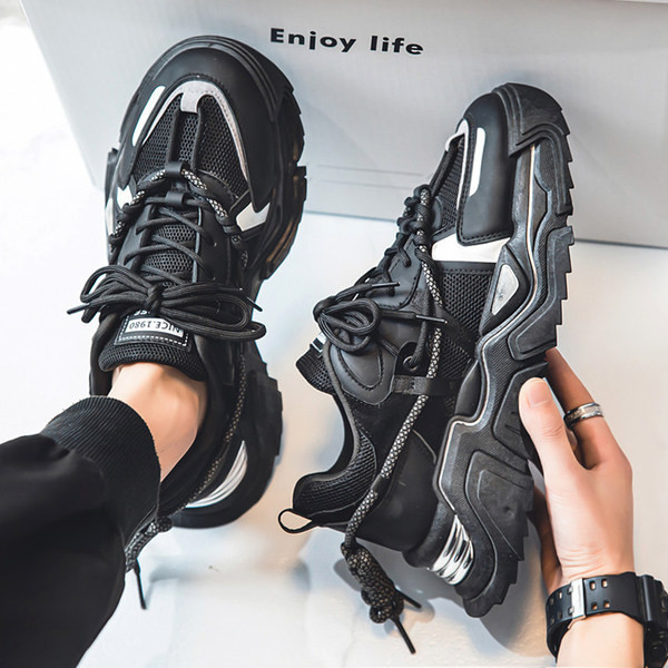 Eko bőrből készült alkalmi tornacipő durva talppal