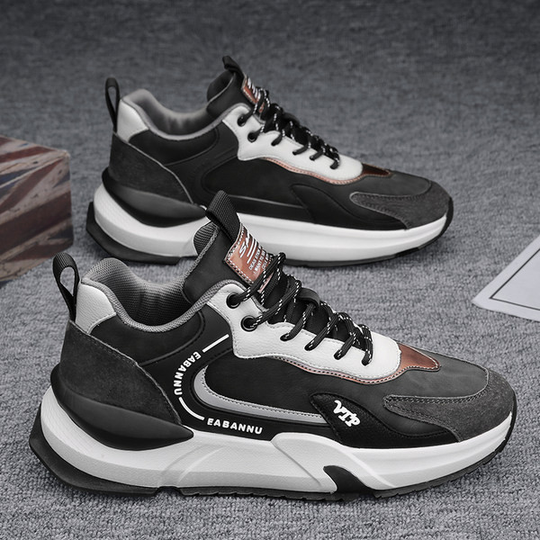 Férfi fűzős, magas talpú alkalmi tornacipő