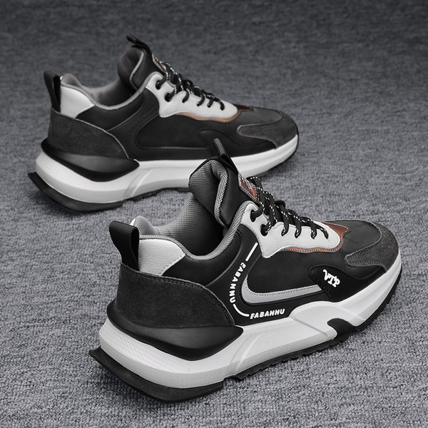 Férfi fűzős, magas talpú alkalmi tornacipő