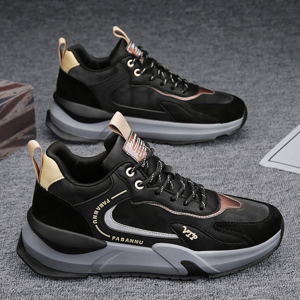 Férfi fűzős, magas talpú alkalmi tornacipő