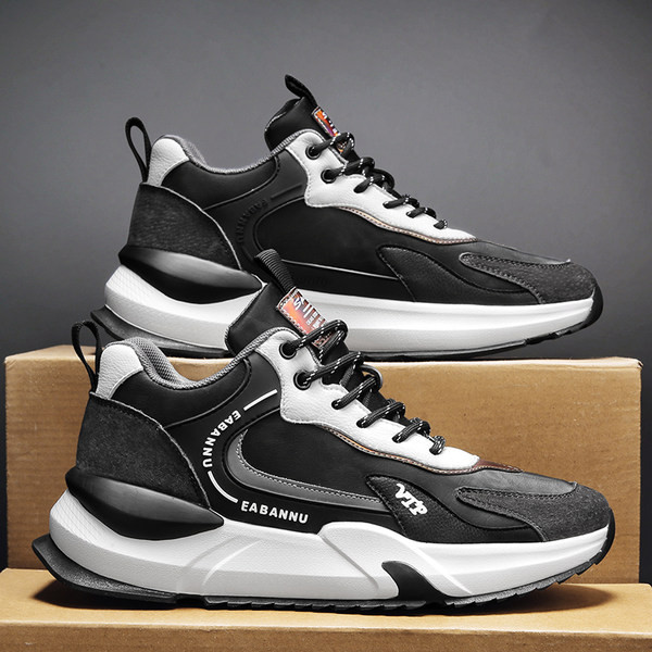 Férfi fűzős, magas talpú alkalmi tornacipő